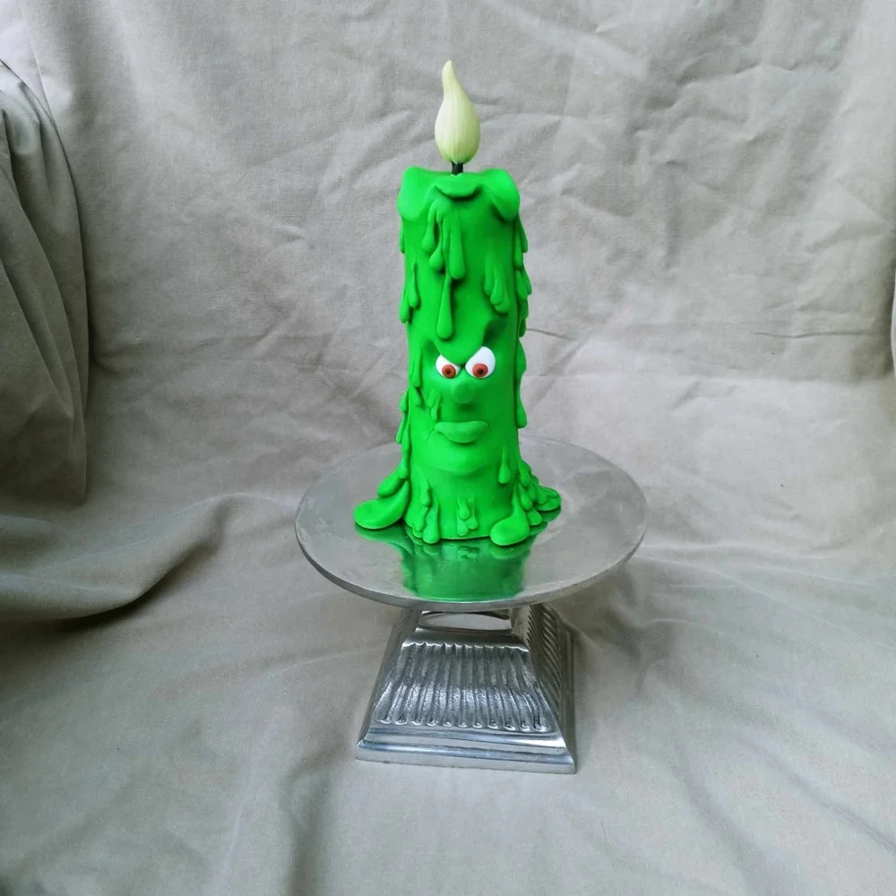 💚🐸 Melting 🕯🎃 Candle Face 🕷 Neon Green - Picture 7 of 11